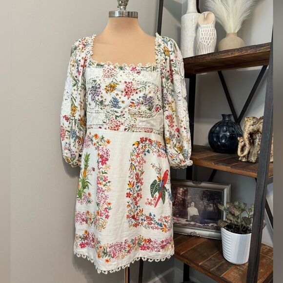 FARM RIO Delicate Forest Scarves Mini-Dress Women’s Size MED - Picture 4 of 16